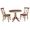 International Concepts Round 36 in Round Extension Dining Table with 2 Chairs, Distressed Oak, 36 in W, 48 in L, 29.3 in H K42-36RXT-C613-2 - alternate 1
